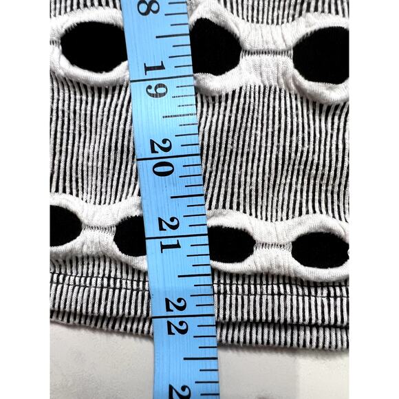 2000s Have Bubble Sleeve Polka Dot Black White Multi Textured Button Top Women - Picture 8 of 8